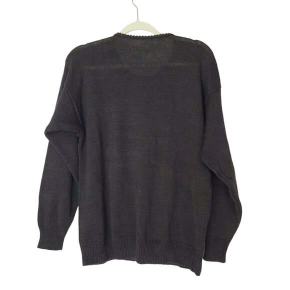 Vintage Beaded Sweater Embroidered Floral & Chevron Design Size XL - Picture 3 of 6